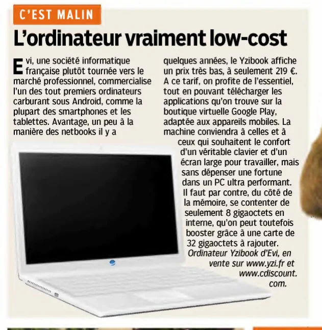 Aperçu de l’article Aujourd’hui en France, L’ordinateur vraiment low-cost