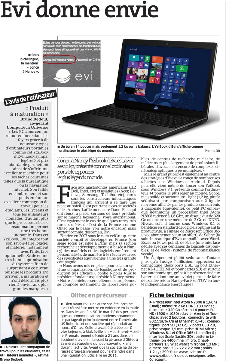 Aperçu de l’article Presse nationale, EVI donne envie
